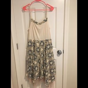 Blush and Charcoal Flowy Dress